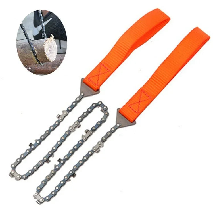 Scie à fil portable extérieure à main, scie à chaîne en acier manganèse pour survie sur le terrain, scie multifonctionnelle pour bûcheronnage, scie à fil (11 dents orange), scie à fil (11 dents noire)