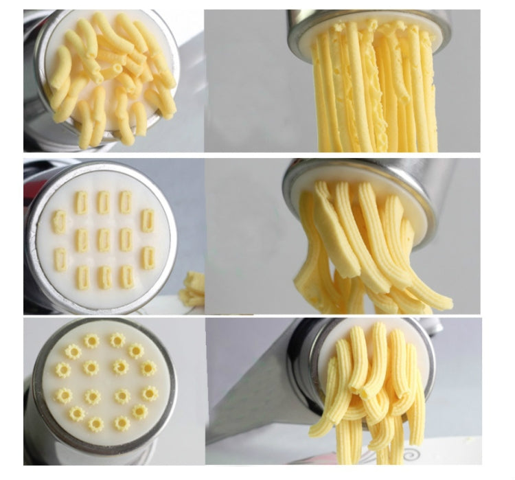 Machine à pâtes domestique en acier inoxydable, petite machine à pâtes manuelle multifonctionnelle, machine à nouilles + 7 moules