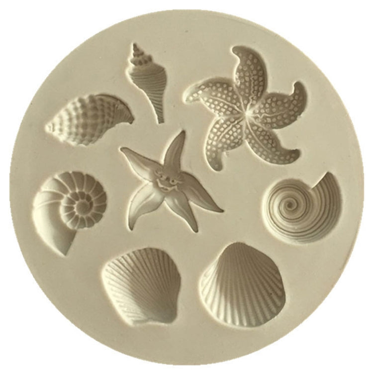 2 PCS Moule à éléments marins étoile de mer coquillage, outil en silicone pour fondant, outil pour fondant