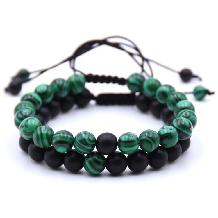 Bracelets de couple tressés pour hommes, perles de pierre naturelle 8 mm
