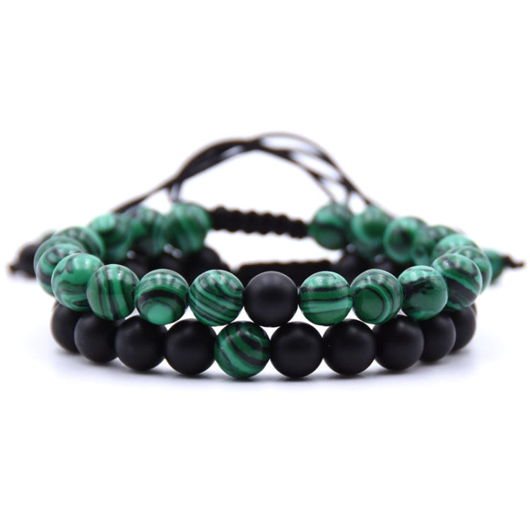 Bracelets de couple tressés pour hommes, perles de pierre naturelle 8 mm