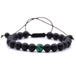 Bracelets de couple tressés pour hommes, perles de pierre naturelle 8 mm