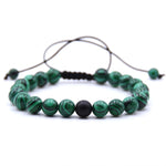 Bracelets de couple tressés pour hommes, perles de pierre naturelle 8 mm