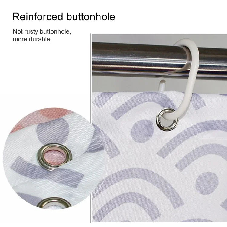 Rideau de douche géométrique imperméable pour salle de bain, Disponible en 200 x Hauteur 200cm, 100 x Hauteur 200cm, 120 x Hauteur 200cm, 150 x Hauteur 200cm, 220 x Hauteur 200cm, 260 x Hauteur 200cm, 280 x Hauteur 200cm