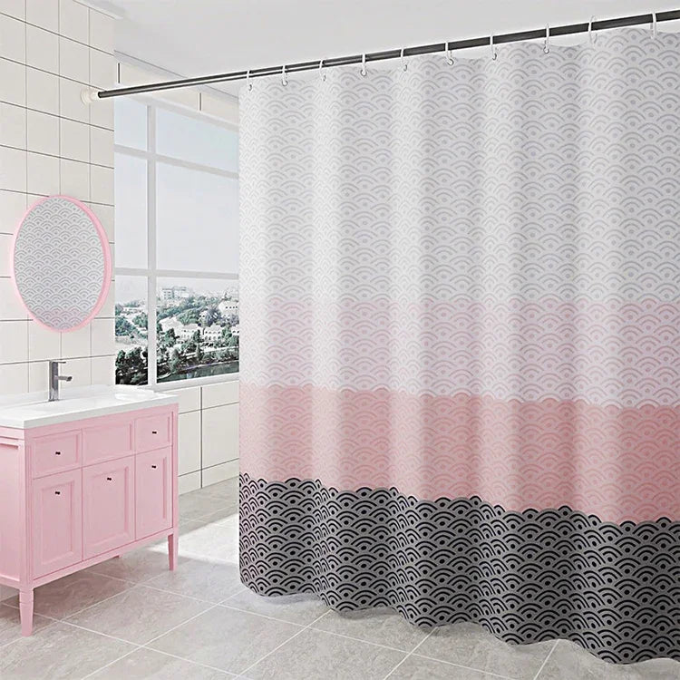 Rideau de douche géométrique imperméable pour salle de bain, Disponible en 200 x Hauteur 200cm, 100 x Hauteur 200cm, 120 x Hauteur 200cm, 150 x Hauteur 200cm, 220 x Hauteur 200cm, 260 x Hauteur 200cm, 280 x Hauteur 200cm