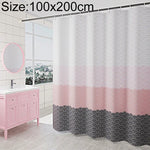 Rideau de douche géométrique imperméable pour salle de bain, Disponible en 200 x Hauteur 200cm, 100 x Hauteur 200cm, 120 x Hauteur 200cm, 150 x Hauteur 200cm, 220 x Hauteur 200cm, 260 x Hauteur 200cm, 280 x Hauteur 200cm