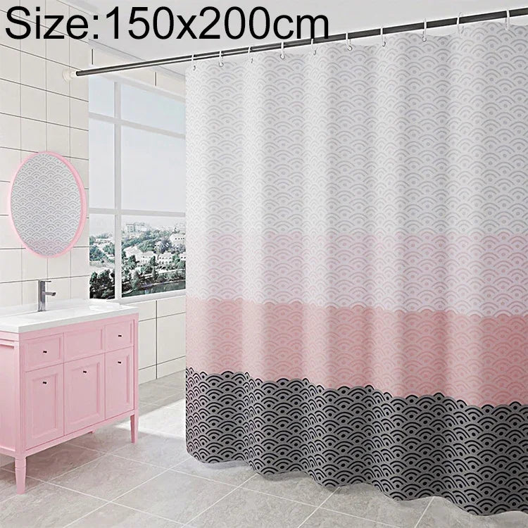 Rideau de douche géométrique imperméable pour salle de bain, Disponible en 200 x Hauteur 200cm, 100 x Hauteur 200cm, 120 x Hauteur 200cm, 150 x Hauteur 200cm, 220 x Hauteur 200cm, 260 x Hauteur 200cm, 280 x Hauteur 200cm