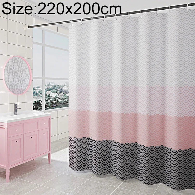 Rideau de douche géométrique imperméable pour salle de bain, Disponible en 200 x Hauteur 200cm, 100 x Hauteur 200cm, 120 x Hauteur 200cm, 150 x Hauteur 200cm, 220 x Hauteur 200cm, 260 x Hauteur 200cm, 280 x Hauteur 200cm