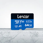 Carte mémoire Lexar 633x 64 Go pour enregistreur de conduite haute vitesse, dédiée aux téléphones portables (DVR TF), 64 Go