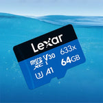 Carte mémoire Lexar 633x 64 Go pour enregistreur de conduite haute vitesse, dédiée aux téléphones portables (DVR TF), 64 Go
