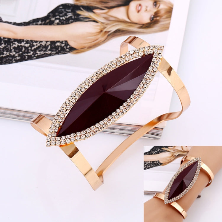 Bracelets en métal pour femme, tendance, avec mosaïque en résine et cristal, larges et lisses, ouverture réglable, bleu argenté, noir doré, marron doré