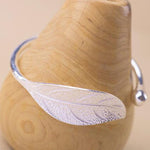 Bracelets ouverts en forme de feuilles, bijoux de luxe vintage en argent pour femmes