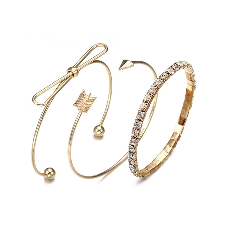 Ensemble de joncs ouverts et réglables en forme de flocon de neige en feuille d'or et bois de cerf pour femme
