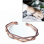 Bracelets de manchette multi-couches ouverts, style vintage, avec breloques, Noir, Or rose, Argent, Or