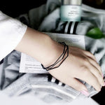 Bracelets de manchette multi-couches ouverts, style vintage, avec breloques, Noir, Or rose, Argent, Or