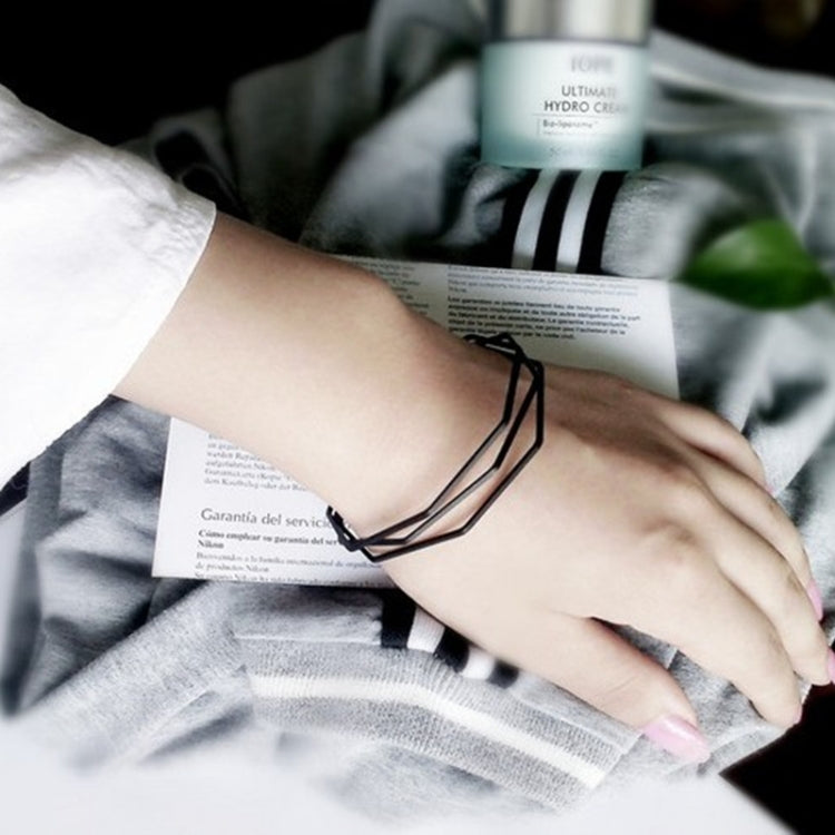 Bracelets de manchette multi-couches ouverts, style vintage, avec breloques, Noir, Or rose, Argent, Or