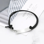 Bracelets « Never Give Up » – Bracelet de persévérance en cuir et velours avec lettres