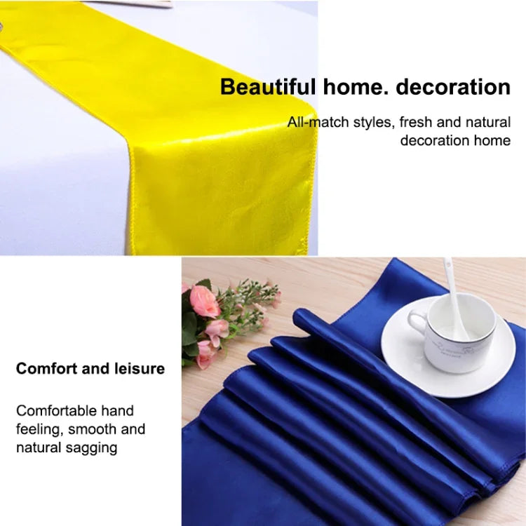 Nappe en satin pour décoration de table, fête à la maison, mariage, décoration de Noël, 30X275CM