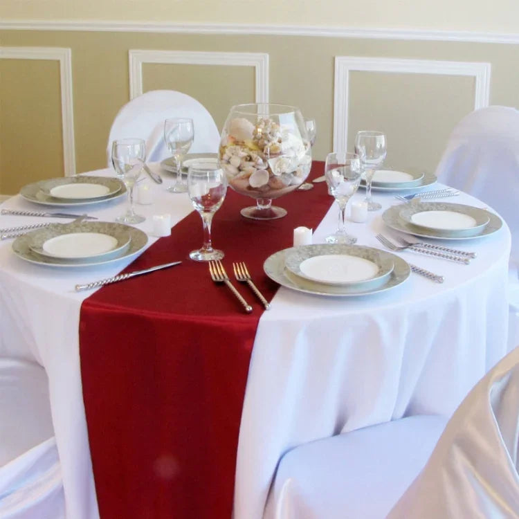Nappe en satin pour décoration de table, fête à la maison, mariage, décoration de Noël, 30X275CM