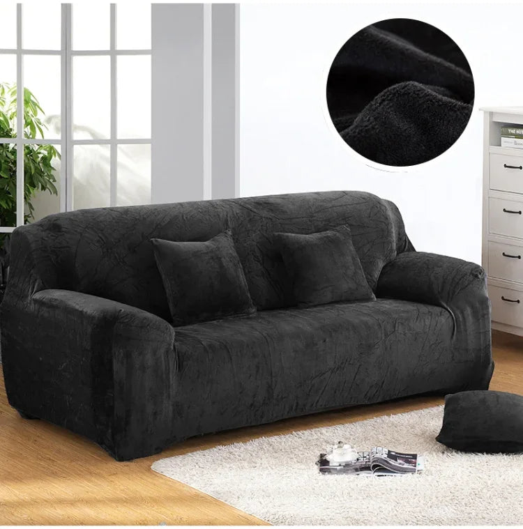 Housse de canapé en tissu peluche épaisse, housse élastique pour canapé, ne comprend pas la housse de coussin, 1 place 90-140cm, 2 places 145-185cm, 3 places 190-230cm, 4 places 230-300cm