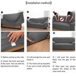 Housse de canapé en tissu peluche épaisse, housse élastique pour canapé, ne comprend pas la housse de coussin, 1 place 90-140cm, 2 places 145-185cm, 3 places 190-230cm, 4 places 230-300cm