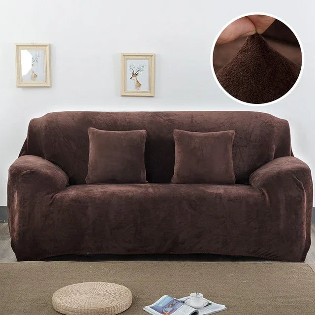 Housse de canapé en tissu peluche épaisse, housse élastique pour canapé, ne comprend pas la housse de coussin, 1 place 90-140cm, 2 places 145-185cm, 3 places 190-230cm, 4 places 230-300cm