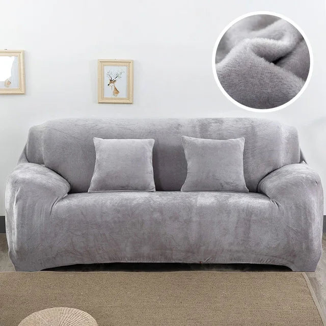 Housse de canapé en tissu peluche épaisse, housse élastique pour canapé, ne comprend pas la housse de coussin, 1 place 90-140cm, 2 places 145-185cm, 3 places 190-230cm, 4 places 230-300cm