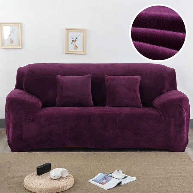 Housse de canapé en tissu peluche épaisse, housse élastique pour canapé, ne comprend pas la housse de coussin, 1 place 90-140cm, 2 places 145-185cm, 3 places 190-230cm, 4 places 230-300cm