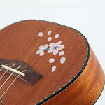 2 autocollants pour panneau de guitare, motif fleurs de cerisier, à coller soi-même sur un ukulélé.