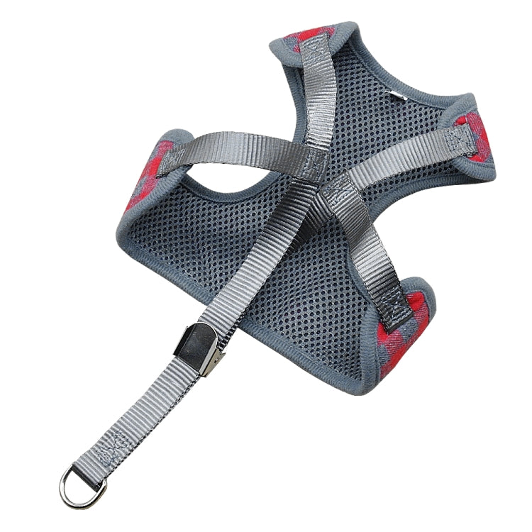 Gilet à nœud réglable à carreaux Laisse de traction pour chat chien animal de compagnie, Rouge, Bleu, Gris, Rose, Jaune
