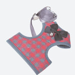 Gilet à nœud réglable à carreaux Laisse de traction pour chat chien animal de compagnie, Rouge, Bleu, Gris, Rose, Jaune
