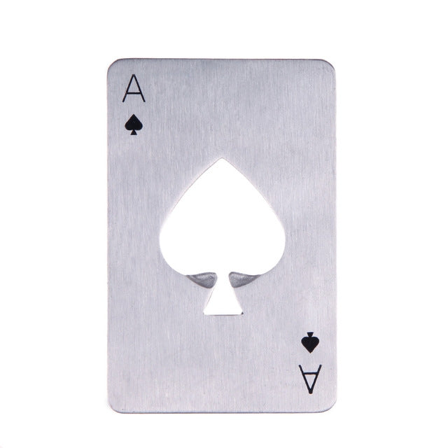 2 pièces décapsuleur en acier inoxydable, jeu de cartes à jouer, pique, décapsuleur de bouteille de soda