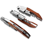 2 pièces avec manche en bois professionnel multifonction double tête en acier Portable tire-bouchon décapsuleur, tire-bouchon décapsuleur