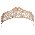 Femmes Mariée Mariage Bijoux Tiaras Couronne Couleur Or Plein Cristal Strass Accessoires Bandeau Tiaras Couronnes