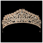 Femmes Mariée Mariage Bijoux Tiaras Couronne Couleur Or Plein Cristal Strass Accessoires Bandeau Tiaras Couronnes