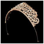 Femmes Mariée Mariage Bijoux Tiaras Couronne Couleur Or Plein Cristal Strass Accessoires Bandeau Tiaras Couronnes
