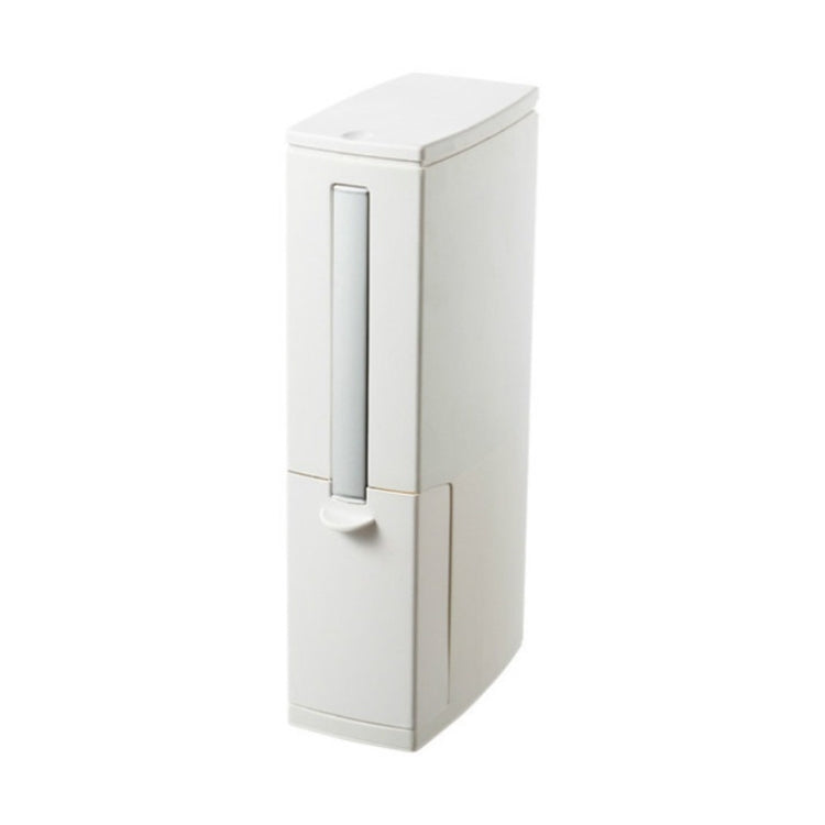 Ensemble brosse de toilette de salle de bain avec poubelle carrée à couvercle à pression intégré