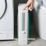 Bathroom Toilet Toilet Brush Integrated Pressing Open Lid Square Trash Can Set with Brush