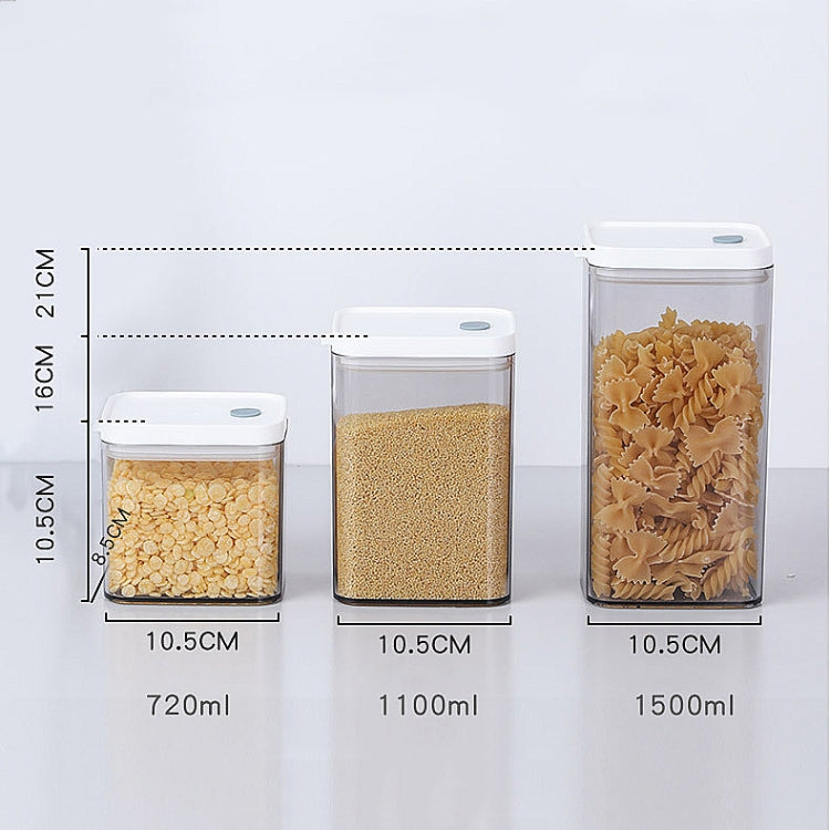 Bocaux de conservation transparents à céréales pour la maison, qualité alimentaire, avec couvercle, pour fruits secs et snacks, 700 ml, 1100 ml, 1500 ml