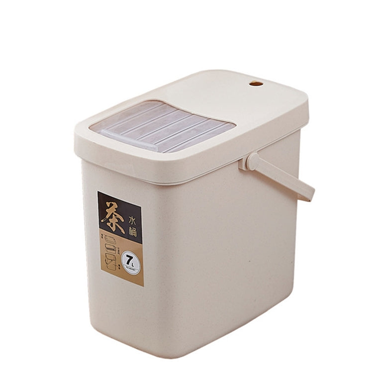 Seau à résidus de thé en plastique de bureau, seau à déchets de thé, poubelle portable à couvercle poussoir, 7L, 10L