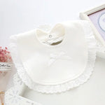 Bavoirs bébé en dentelle avec nœud, serviettes à salive pour nourrissons