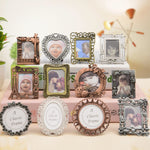 2 cadres photo créatifs en métal vintage, faon, citrouille, clôture, papillon rond, Paris, porte-clés cœur, porte-clés carré, ovale, carré dentelle, amour rond, papillon carré, cœur dentelle, carré doré, carré gris