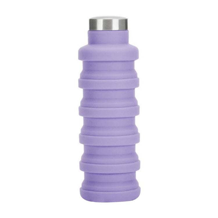 Bouteille d'eau portable en silicone, pliable et rétractable, pour café, voyage en extérieur, sport, capacité : 500 ml, Gris, Orange, Bleu, Violet