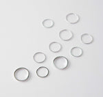 Ensembles de bagues articulées vintage au design simple, J7213 Or, J7214 Argent