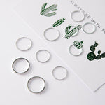 Ensembles de bagues articulées vintage au design simple, J7213 Or, J7214 Argent