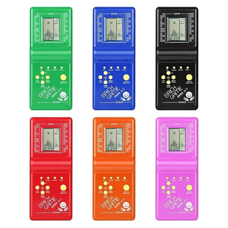 Console de jeu portable classique Tetris en briques, 7 jeux intégrés, couleurs aléatoires, jeu de briques portable