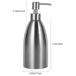 Distributeur de Savon en Acier Inoxydable de 500 ml, Distributeur de Savon de 500 ml pour Cuisine, Salle de Bain, Shampoing, Bouteille de Détergent