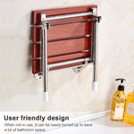 Chaise de douche relaxante murale pliante en bois Siège solide, Chaise solide pliante