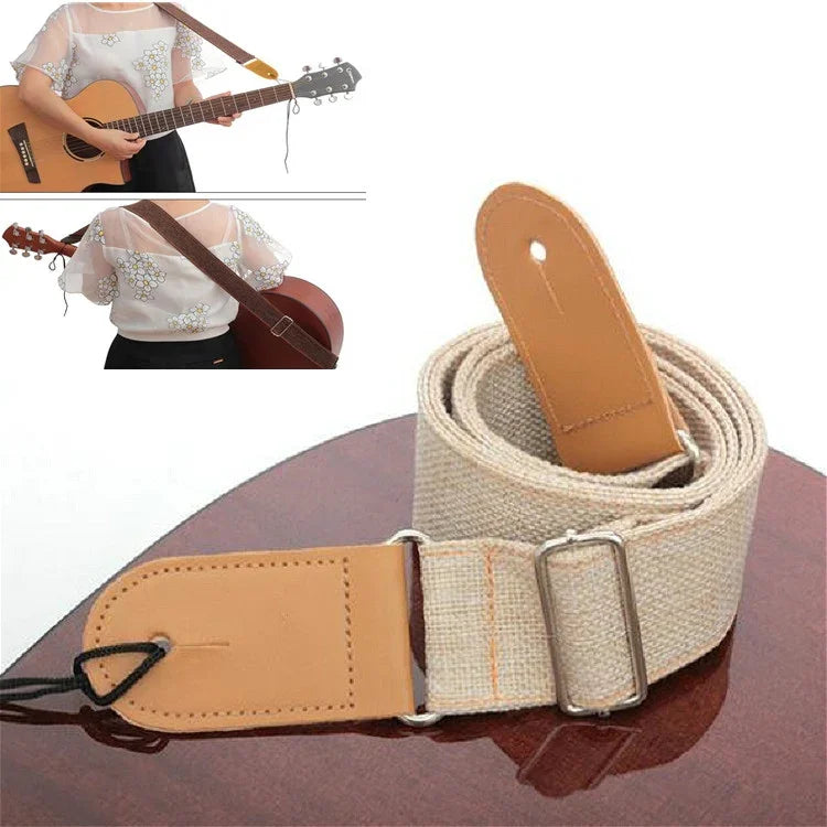 Sangle de guitare en coton et lin avec clous, bandoulière diagonale, accessoires pour instruments de musique