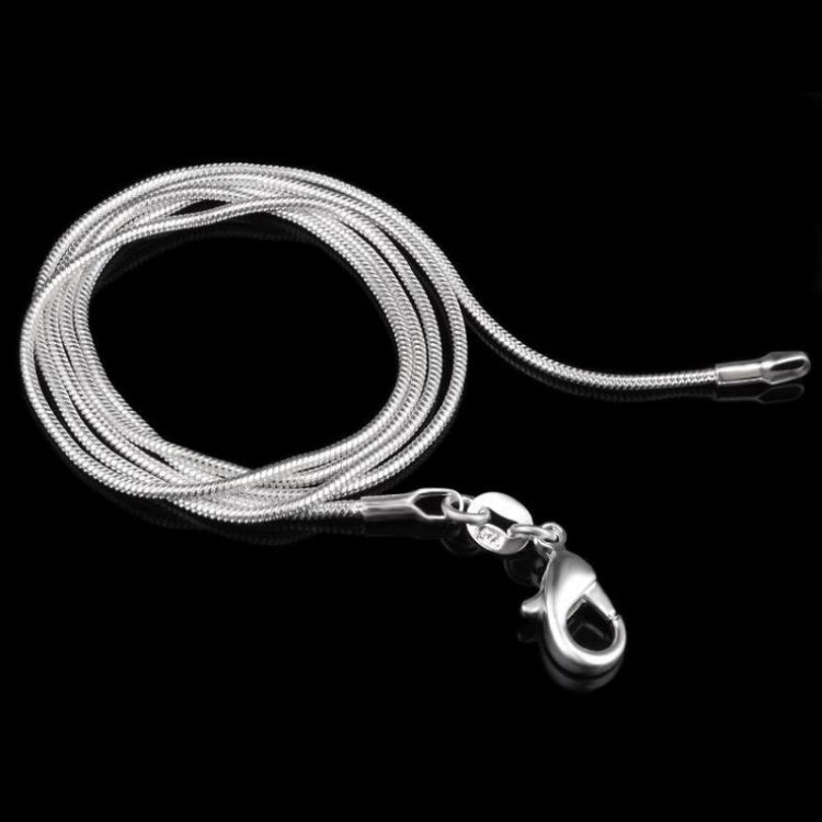 Collier chaîne en os de serpent plaqué argent pour femme, collier fin, 1 mm 40 cm, 1 mm 45 cm, 1 mm 55 cm, 1 mm 60 cm, 1 mm 65 cm, 1 mm 70 cm